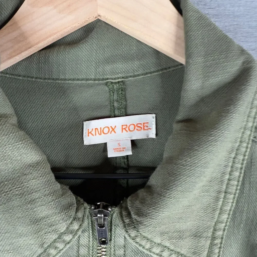 Knox Rose Womens Utility Jacket‎ Size Small Green Cargo Military Outerwear